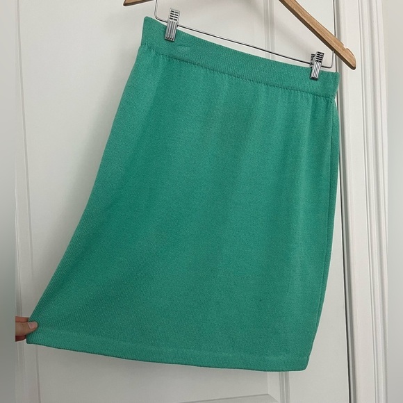 St. John Collection by Marie Gray Seafoam Knit Skirt Size 10 - Picture 1 of 8